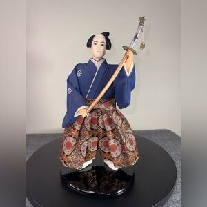Vintage Doll Japanische Samurai Stoffpuppe mit Schwert
